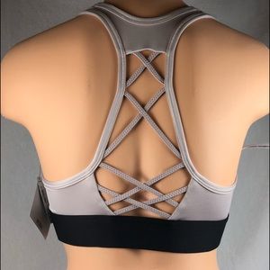 VS Victoria Sport Grey Black Racerback Sport Bra S